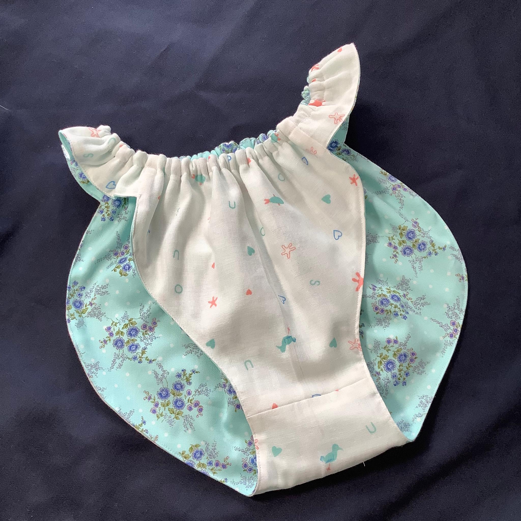 フンティ・姫パン・ふんどしパンツ【027-a】繊細さん敏感肌に優しいリラクゼーションふんティ青フラワーwガーゼ海 | 5枚目